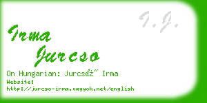 irma jurcso business card